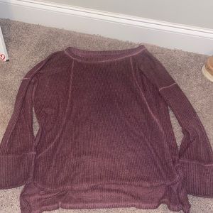 Purple long sleeve plain shirt.